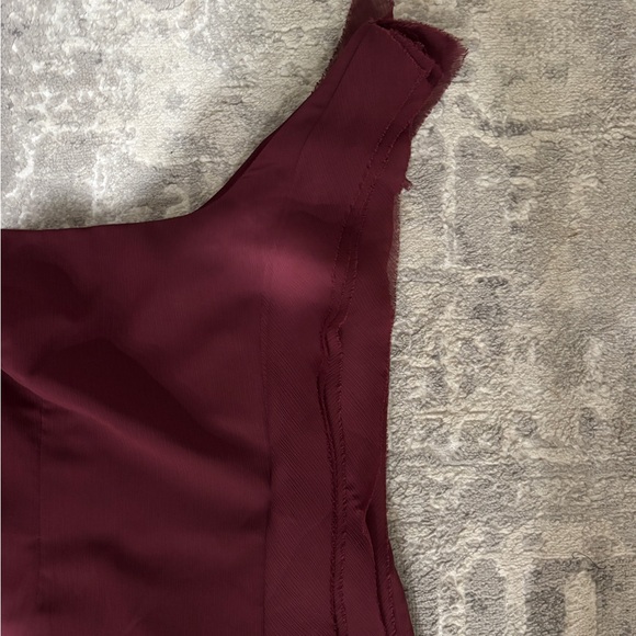 White by Vera Wang long chiffon burgundy wine berry maroon gown size 12. - Picture 3 of 5